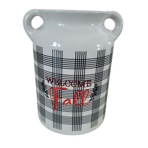 NEW Ceramic Milk Can Jug 7" Vase Harvest Cottage‎ Core Farmhouse Welcome Fall